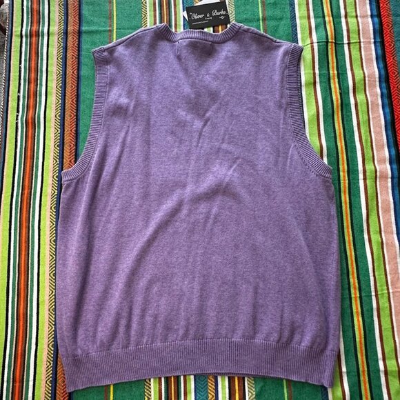 S O L D NWT Oliver & Burke XL purple striped sweater vest - Picture 6 of 6